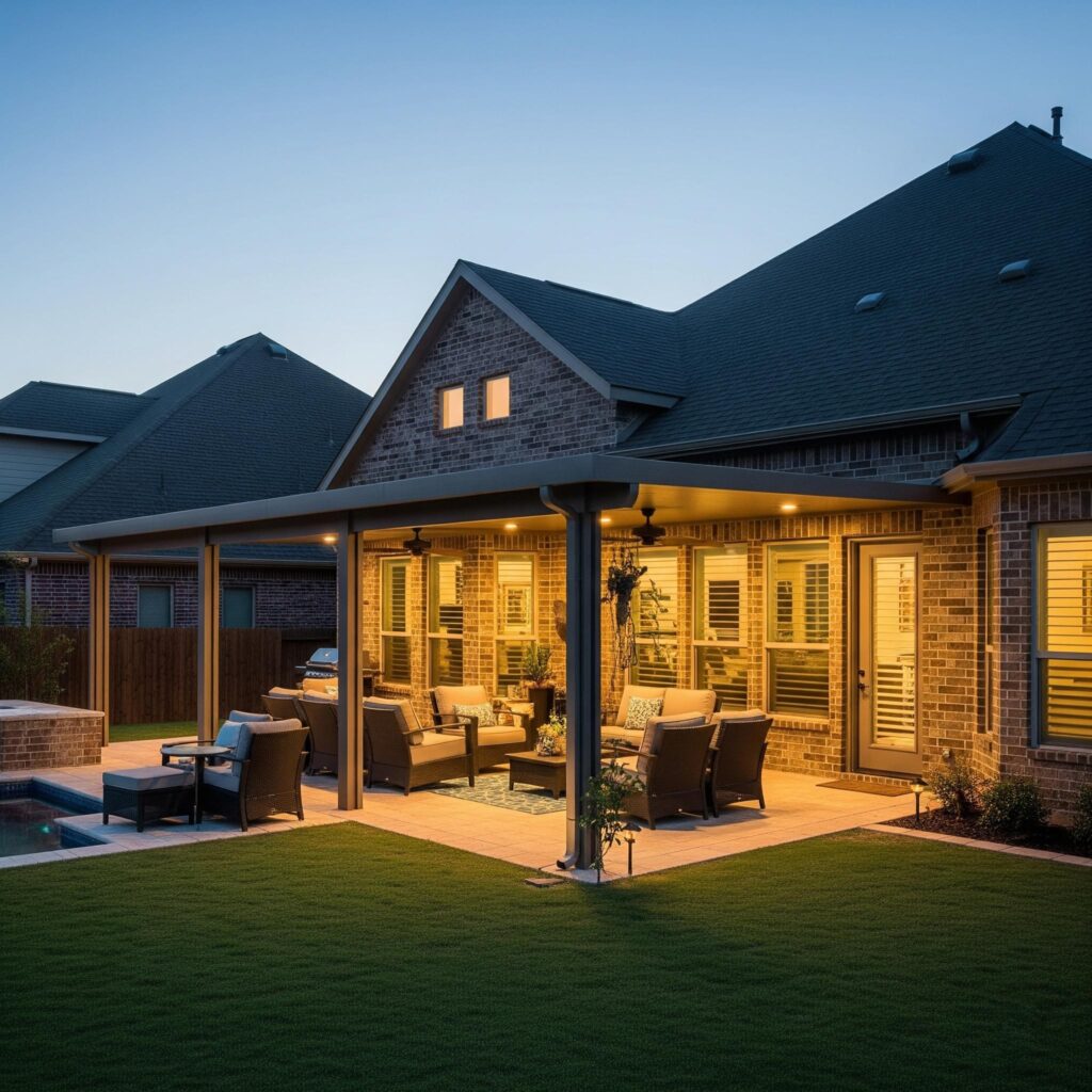 Insulated aluminum roof panels for patio cover construction in Katy TX